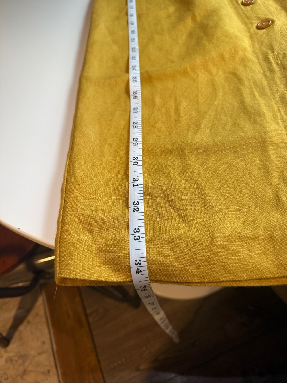 Linen blend Mustard Button-Front Maxi Skirt - Picture 9 of 9